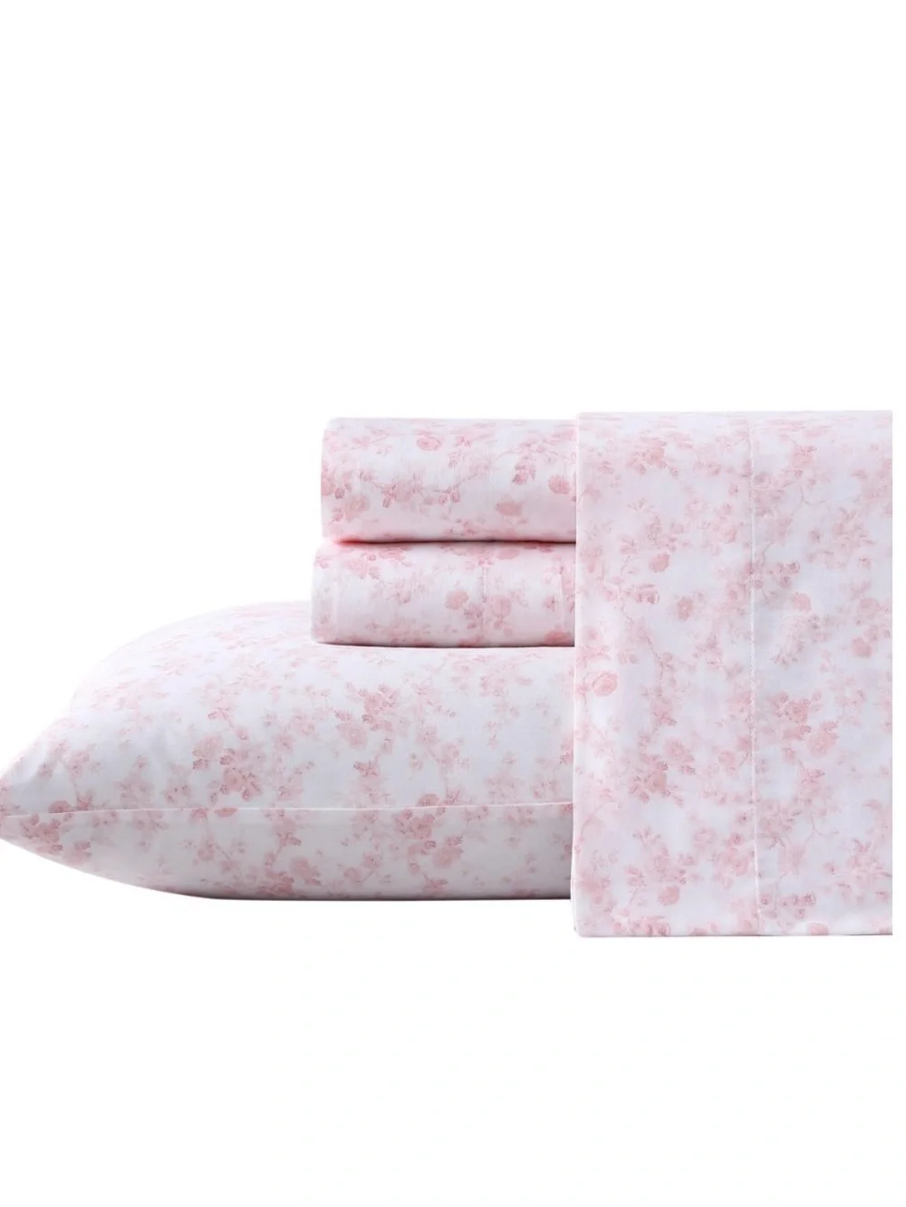 Laura Ashley - Queen Sheet Set, Buttery-Soft Cotton Sateen 2 cases (Bella Pink))